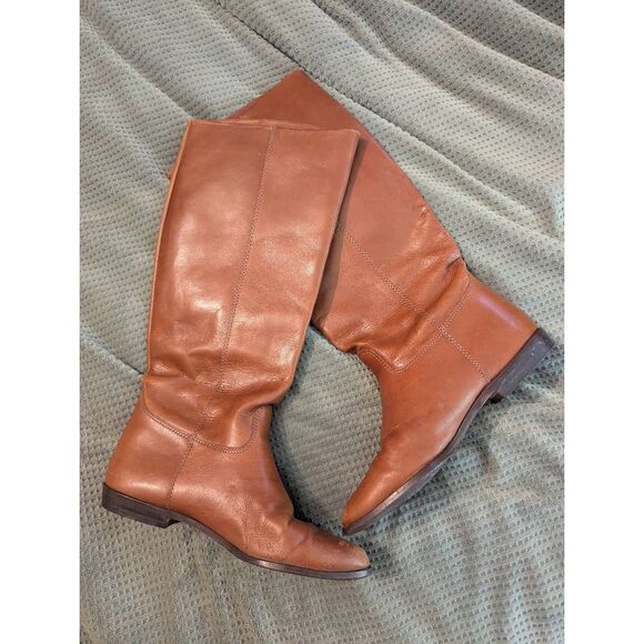J. Crew Women's Size R-Laney Women's Size 7M Leather Mid Calf Boots Heeled - Picture 2 of 5